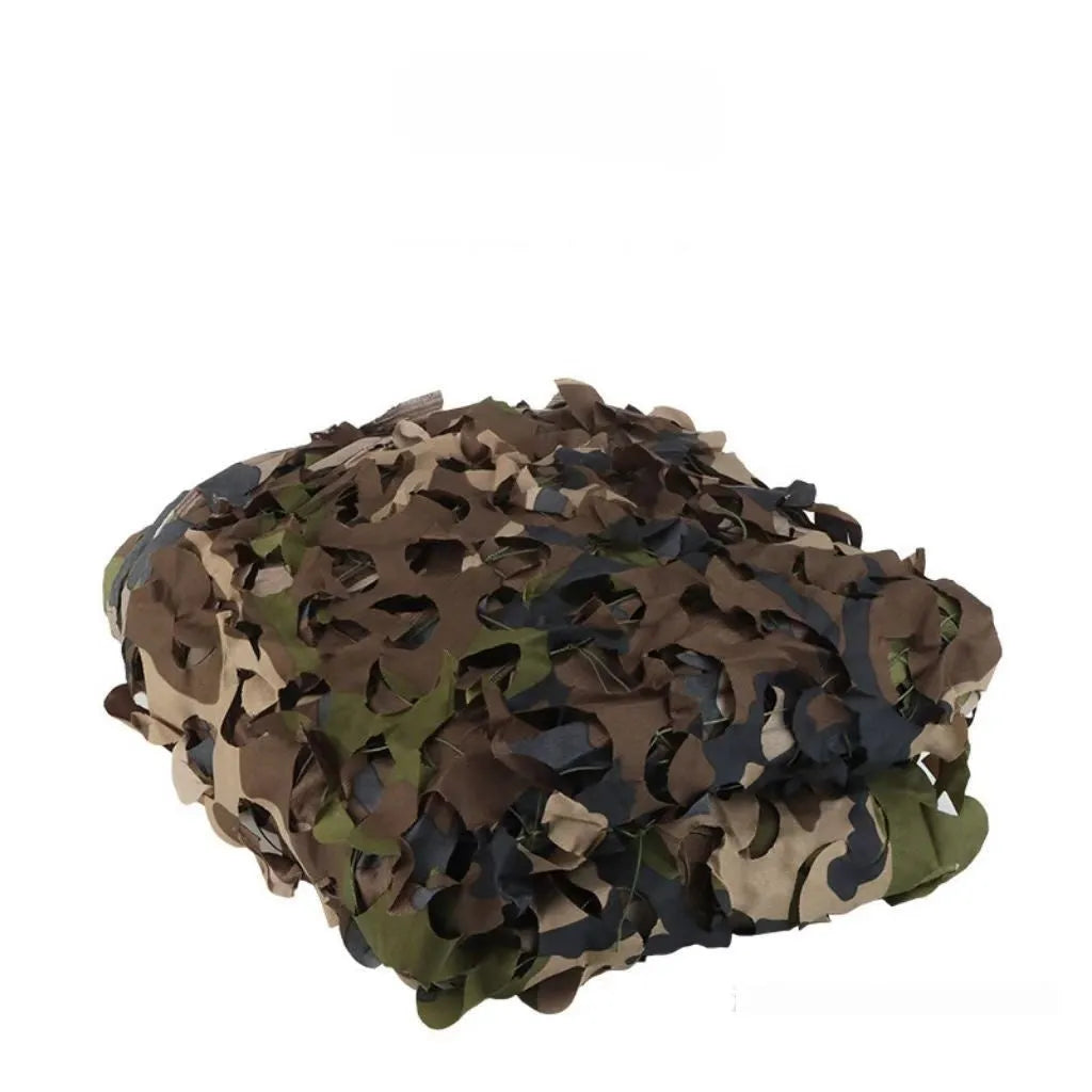 Green camouflage net cover with camp pattern for military and outdoor use