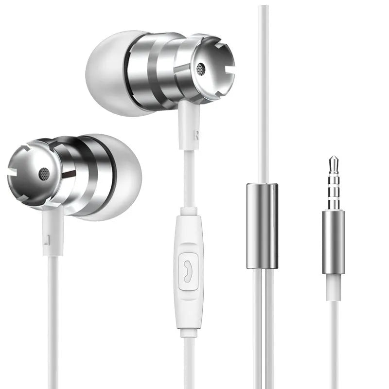 Metal turbo in-ear headphones with 3.5mm plug in black, black red, gold, pink and silver colour options