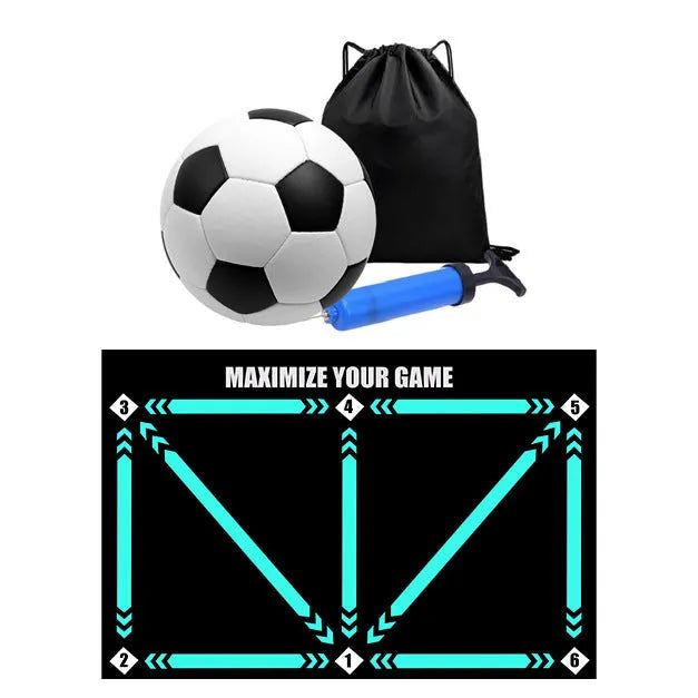 Indoor football training mat in cushion colour with rubber construction for skill practice