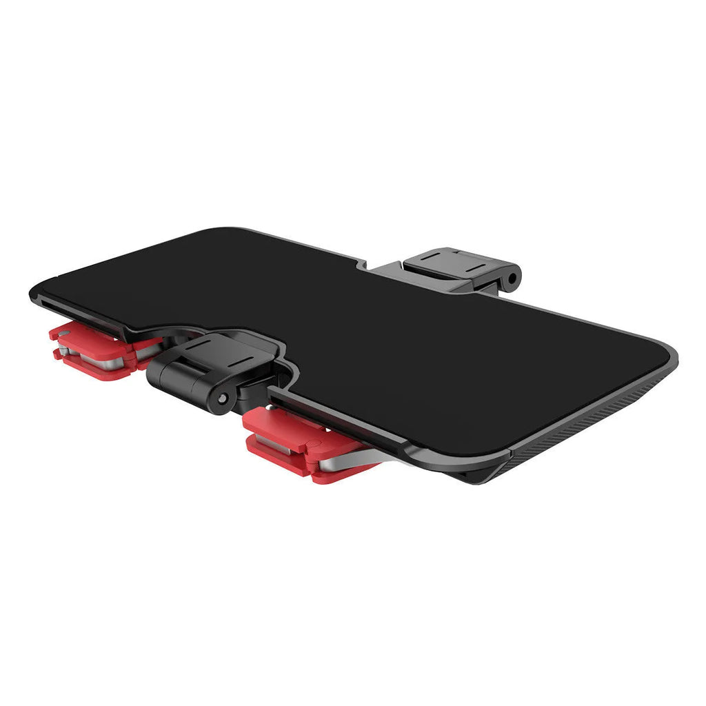 Black metal PG-9137 phone gaming bracket with adjustable trigger and telescopic clip for 67-87mm wide phones.