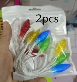 Green Christmas LED USB charging cable with 10 flashing lights for device charging and room decoration