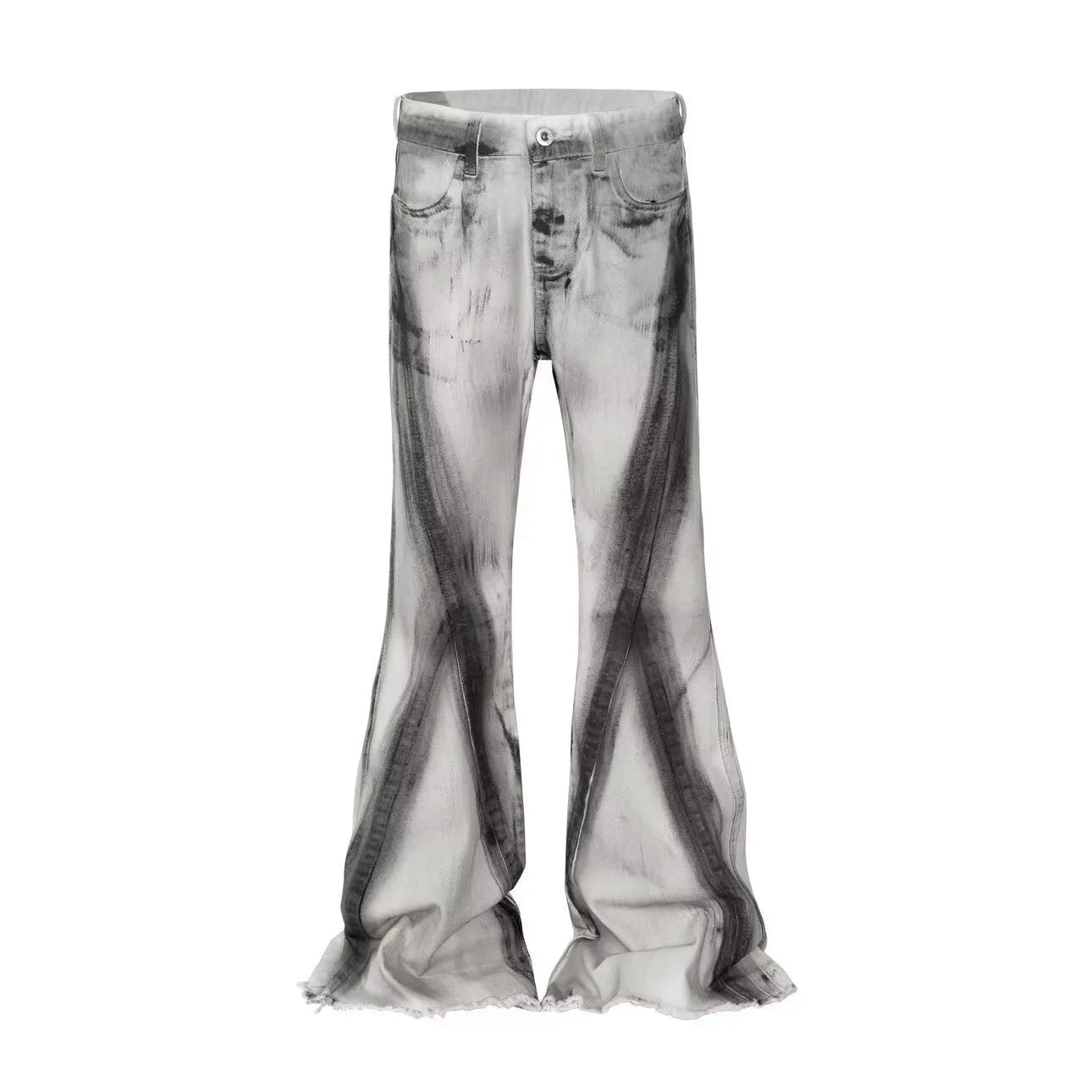 White mid waist cotton denim trousers with zip placket fly for teenagers in basic leisure style
