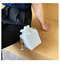 Women's small PU bucket messenger bag with detachable chain in six colour options