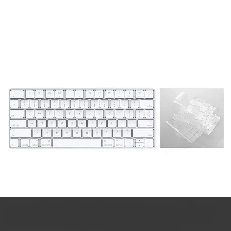 White Apple Bluetooth wireless keyboard with ultra-thin metal construction and multimedia function keys