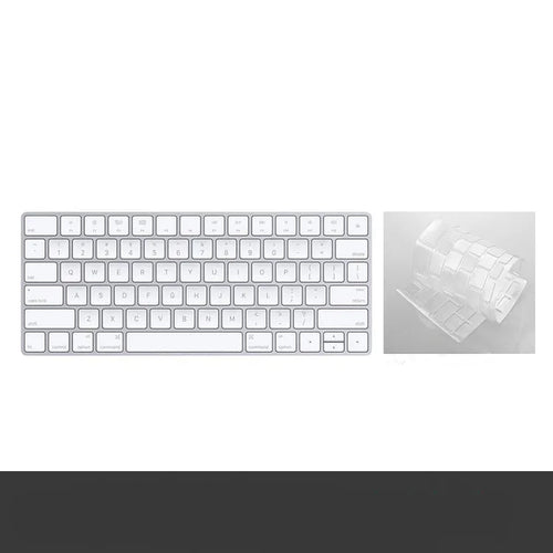 White Apple Bluetooth wireless keyboard with ultra-thin metal construction and multimedia function keys