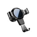 Black S4 ABS gravity mirror mobile phone bracket mounted on car air conditioning vent holding smartphone