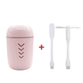 X3 portable car humidifier in columnar design with USB cable, showing blue colour option