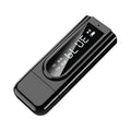 Black USB car FM Bluetooth receiver for wireless music streaming and hands-free calling