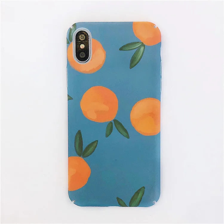 Orange retro design plastic back cover case for Apple iPhone with water and blue background