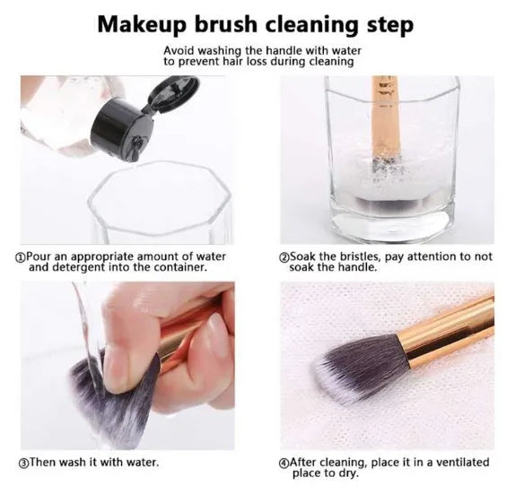 50ml makeup brush cleaning liquid bottle with cleaning brush, 9 x 3 x 3cm, for synthetic and natural brushes