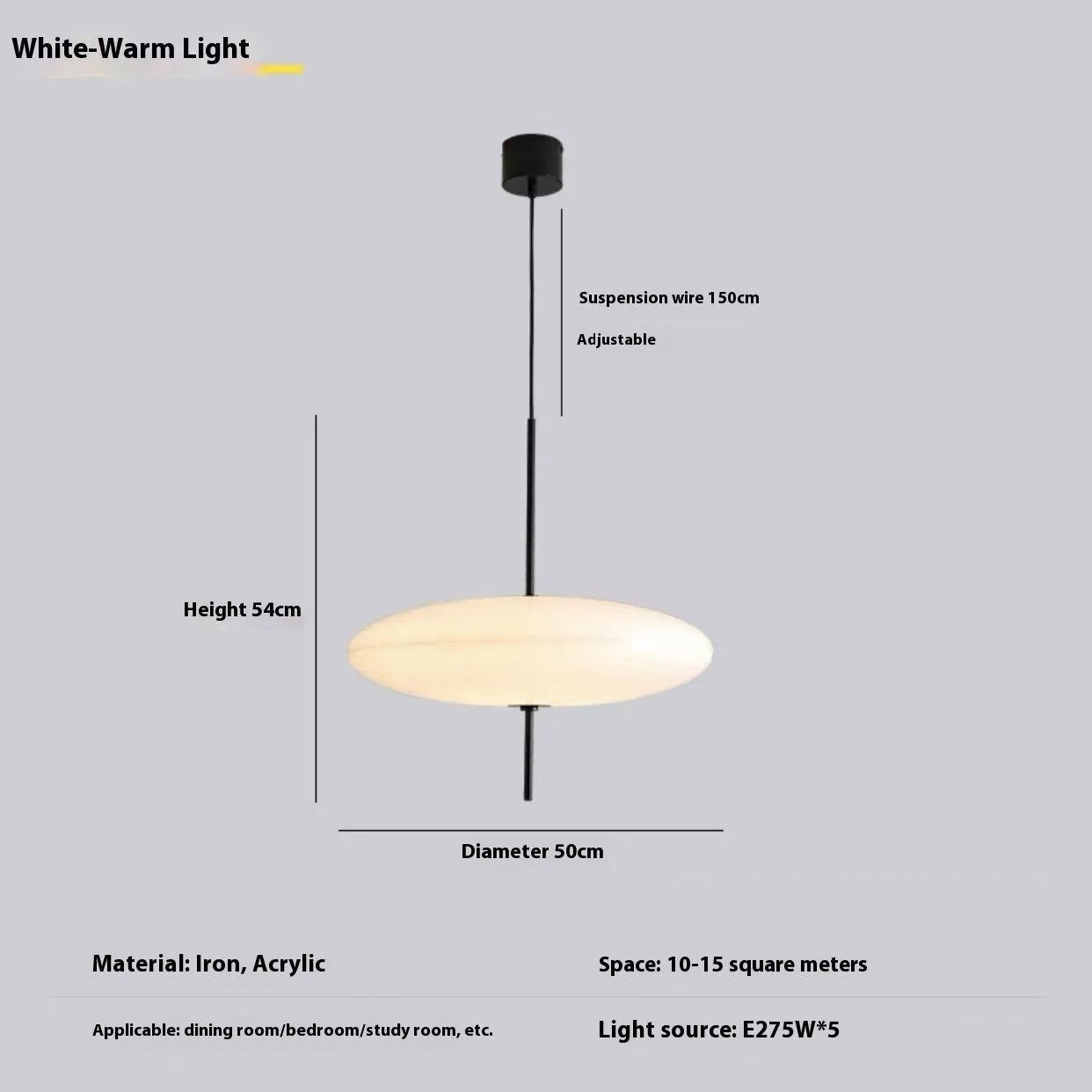 Nordic modern retro UFO chandelier in black and white finish for restaurant or bedroom ceiling
