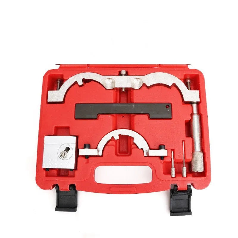 Red 7-piece 1.4T timing tool set for Opel LUJ engine in chrome-vanadium steel