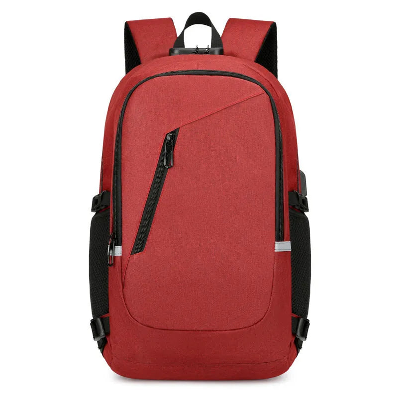 Oxford cloth computer backpack in solid colour with street trend style design