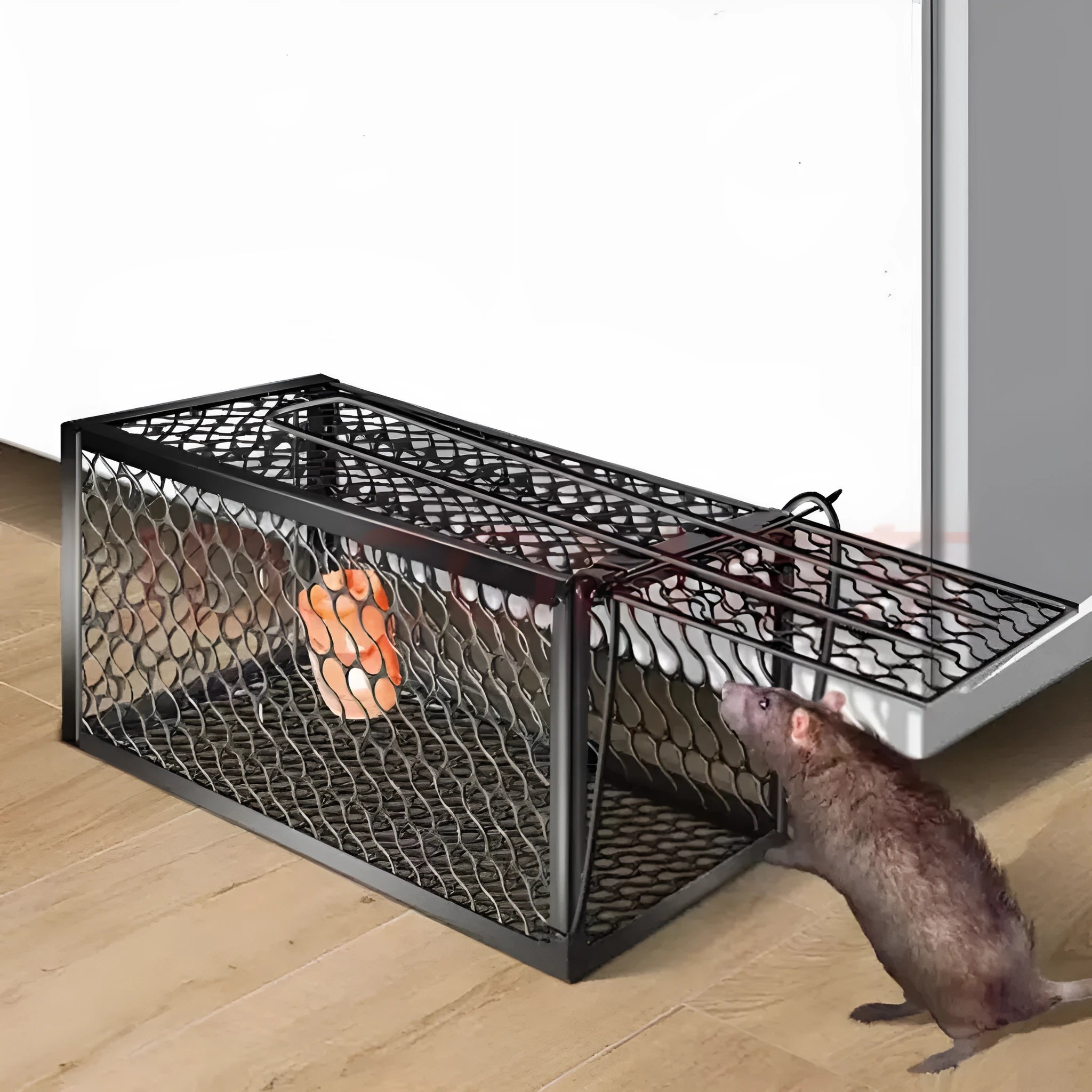 Large automatic metal mouse trap with iron clamp mechanism for indoor small macaque rat control