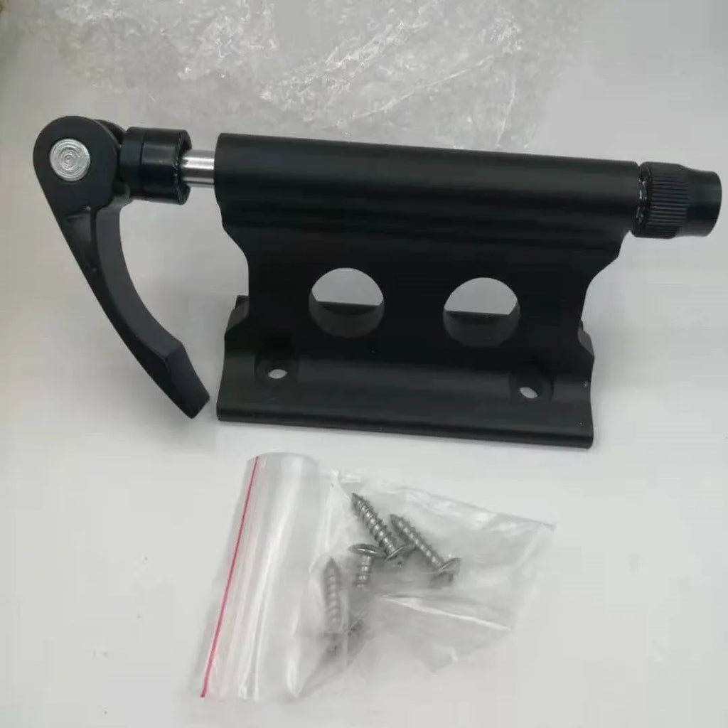 Silver metal bicycle front fork quick release fixing clip shown isolated