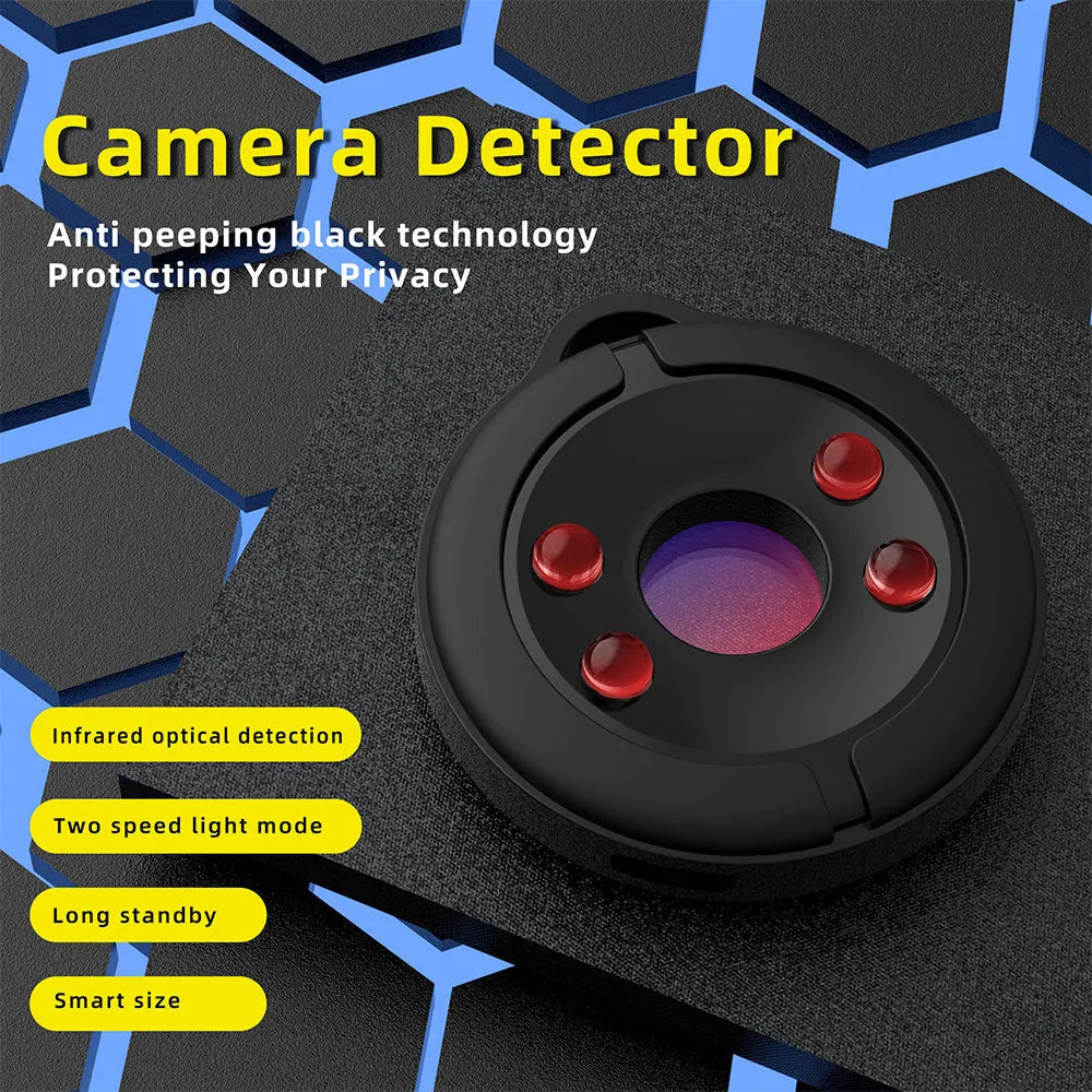 Compact infrared camera detector for finding hidden cameras with a 5-metre range.