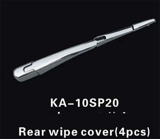 Four silvery ABS plastic rear window wiper cover trims for Hyundai 2010 vehicles