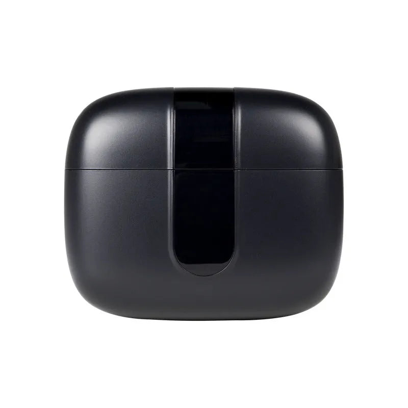 Jerry X08 black wireless earbuds with digital display and USB charging case.