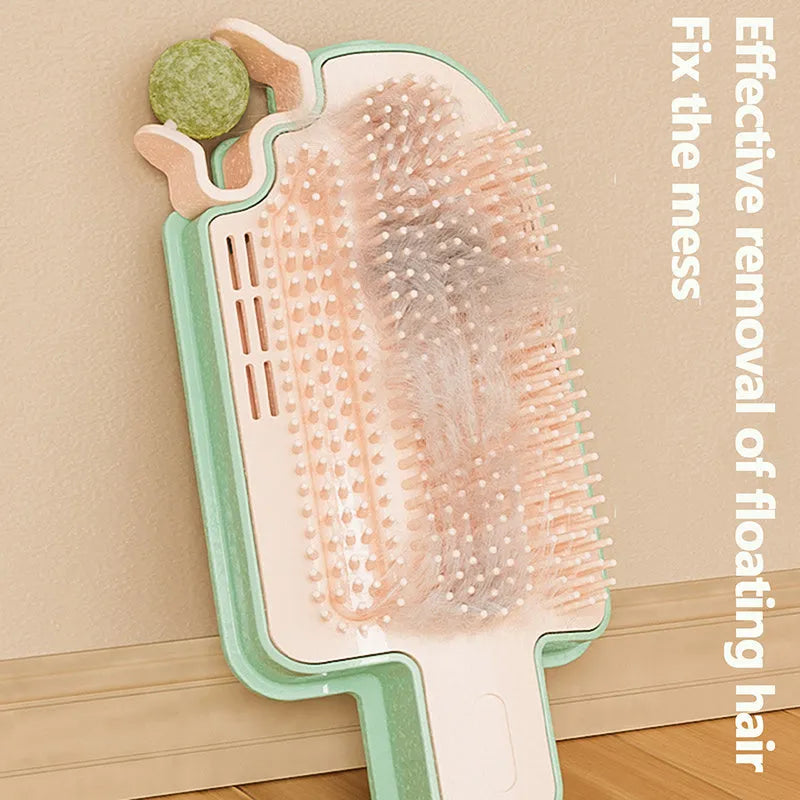 Compact cat rubbing toy with mint balls and feather attachments for scratching relief and sensory play