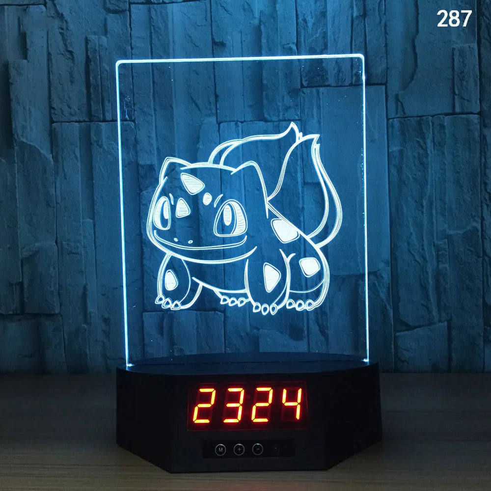Glowing blue dolphin 3D LED table lamp with remote control on a wooden surface.