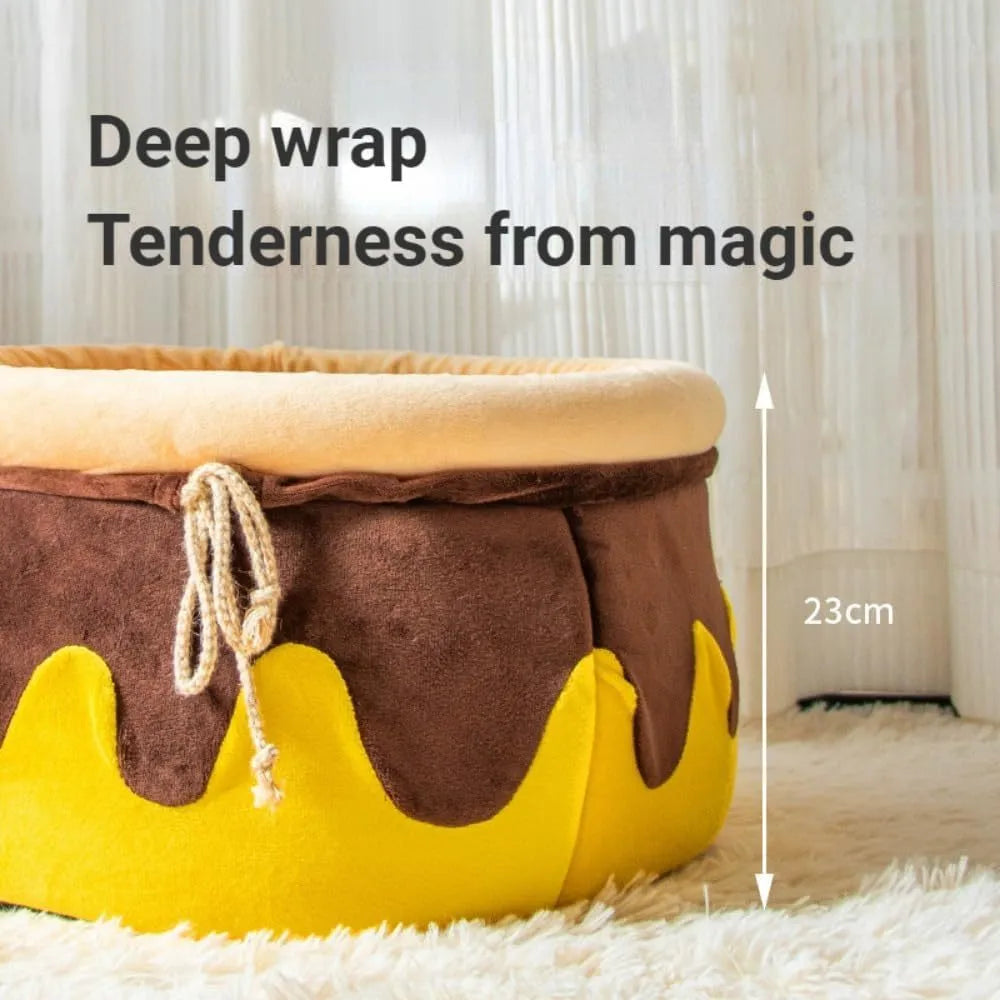 Honey pot magic shape cat sofa bed with removable pad in pink colour