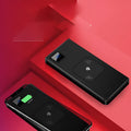 Alloy shell portable power bank with LCD display showing capacity options and colour variations
