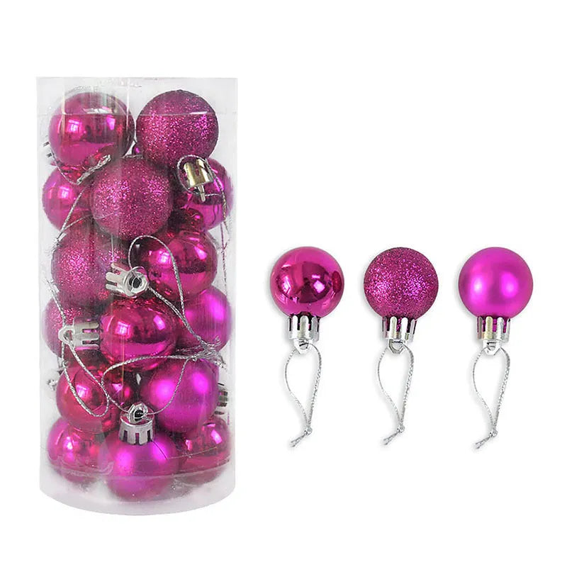 3cm shiny matte Christmas decoration balls in assorted colours showing electroplated finish