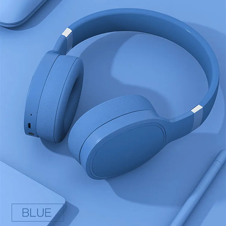 Wireless Bluetooth headset with 40mm speakers in black, blue, grey, or white colour options