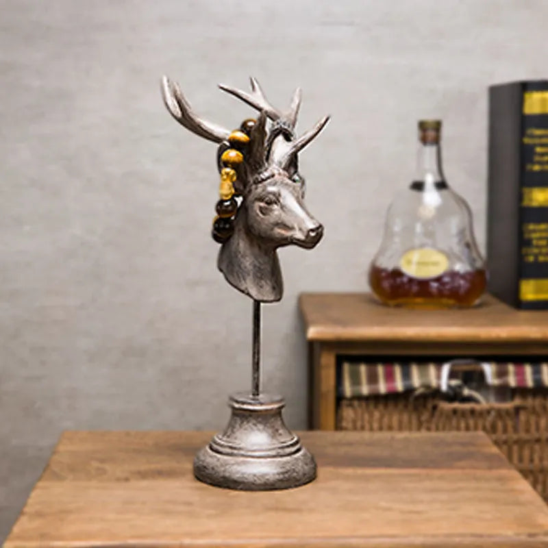 Natural resin animal home decoration sculpture in black, white, or wood colour finishes