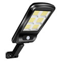 Black solar powered motion sensor street light for outdoor security with PIR sensor
