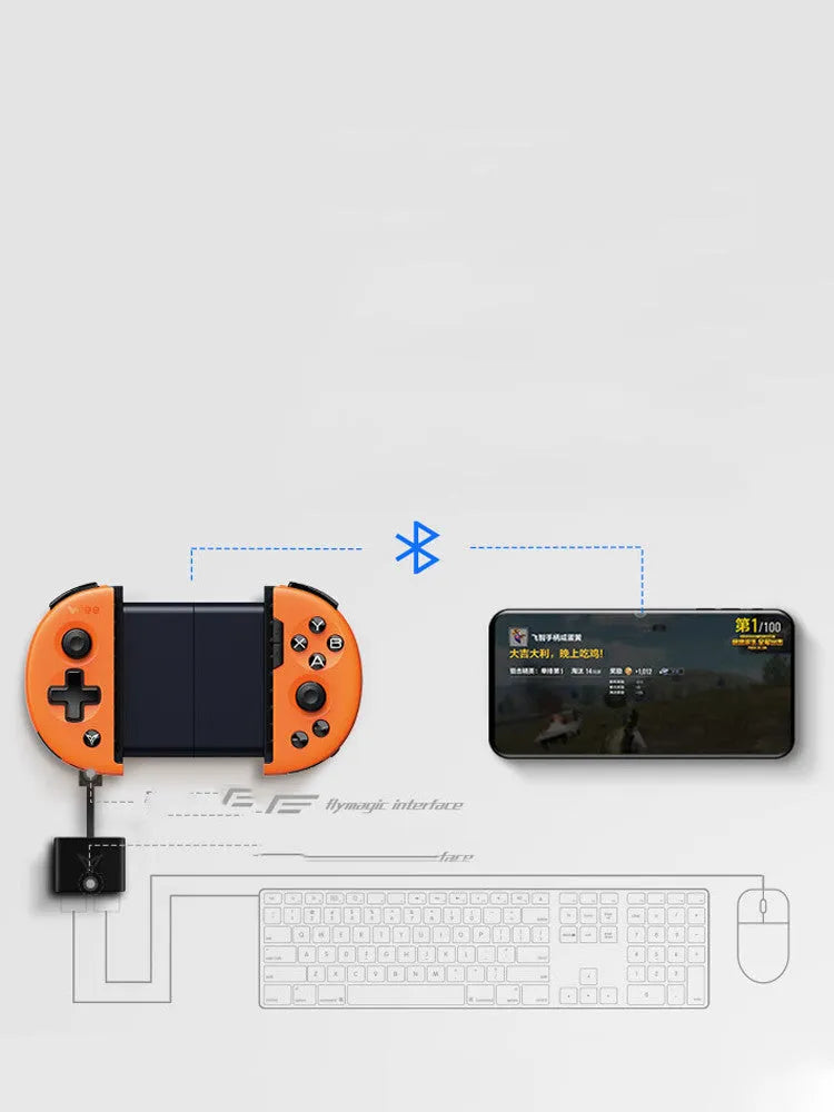 Feizhi Wee2T mobile game controller in midnight blue with USB cable