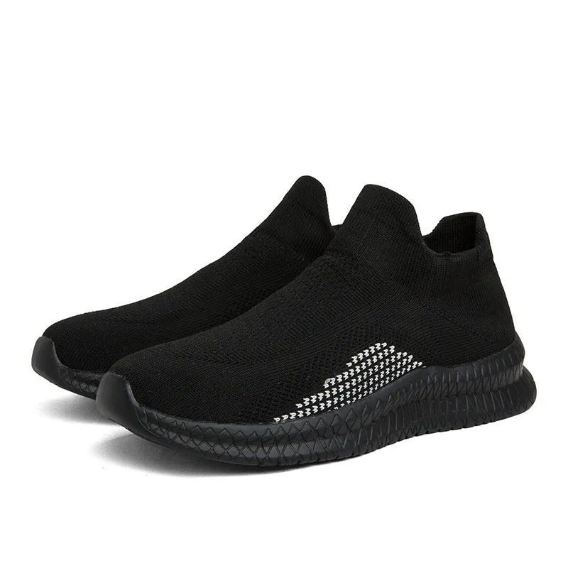 Popcorn Flyknit fabric low-top casual sneaker in solid colour with round toe on a white background.