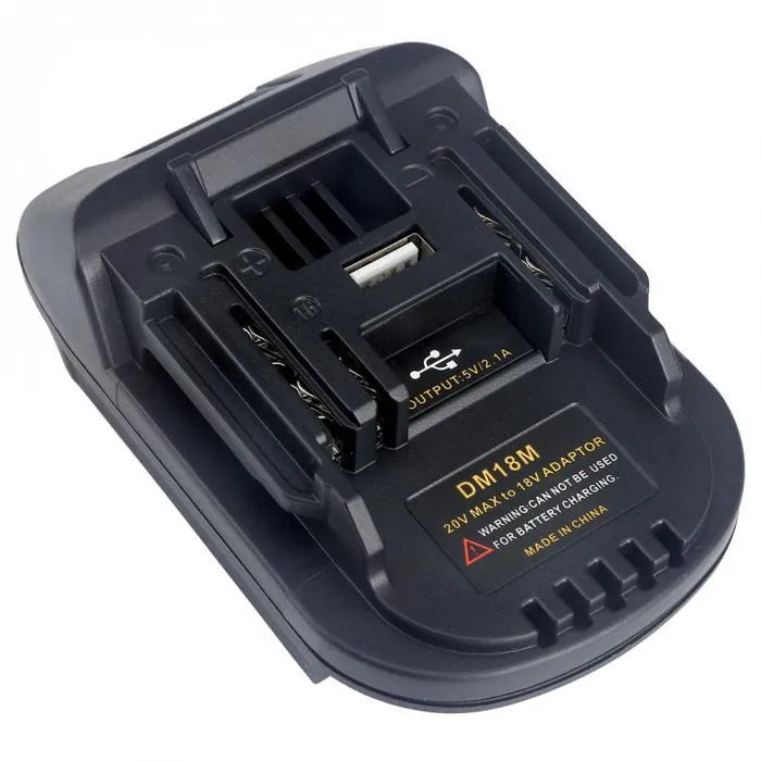 Black Milwaukee to Makita battery adapter measuring 125cm for DM18M to H99F conversion