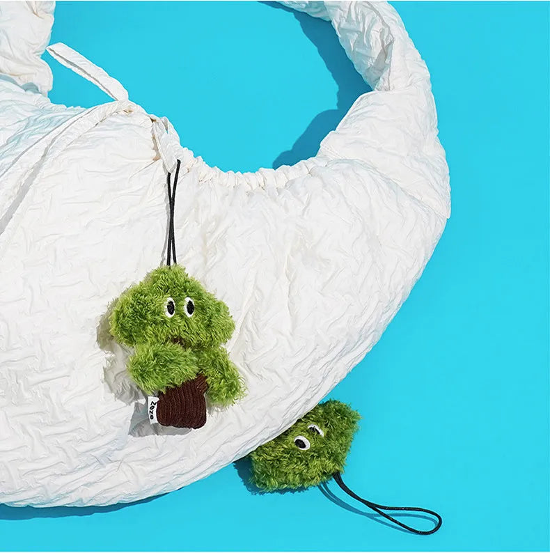 Pine tree shaped cat chew toy with feather attachment and catnip pouch in three size options