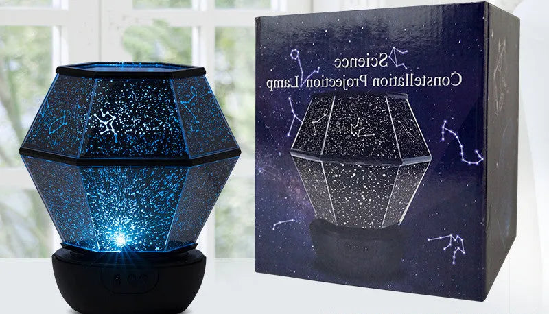 Children's rotating star night light with multi-colour LED lights in rotating and static modes