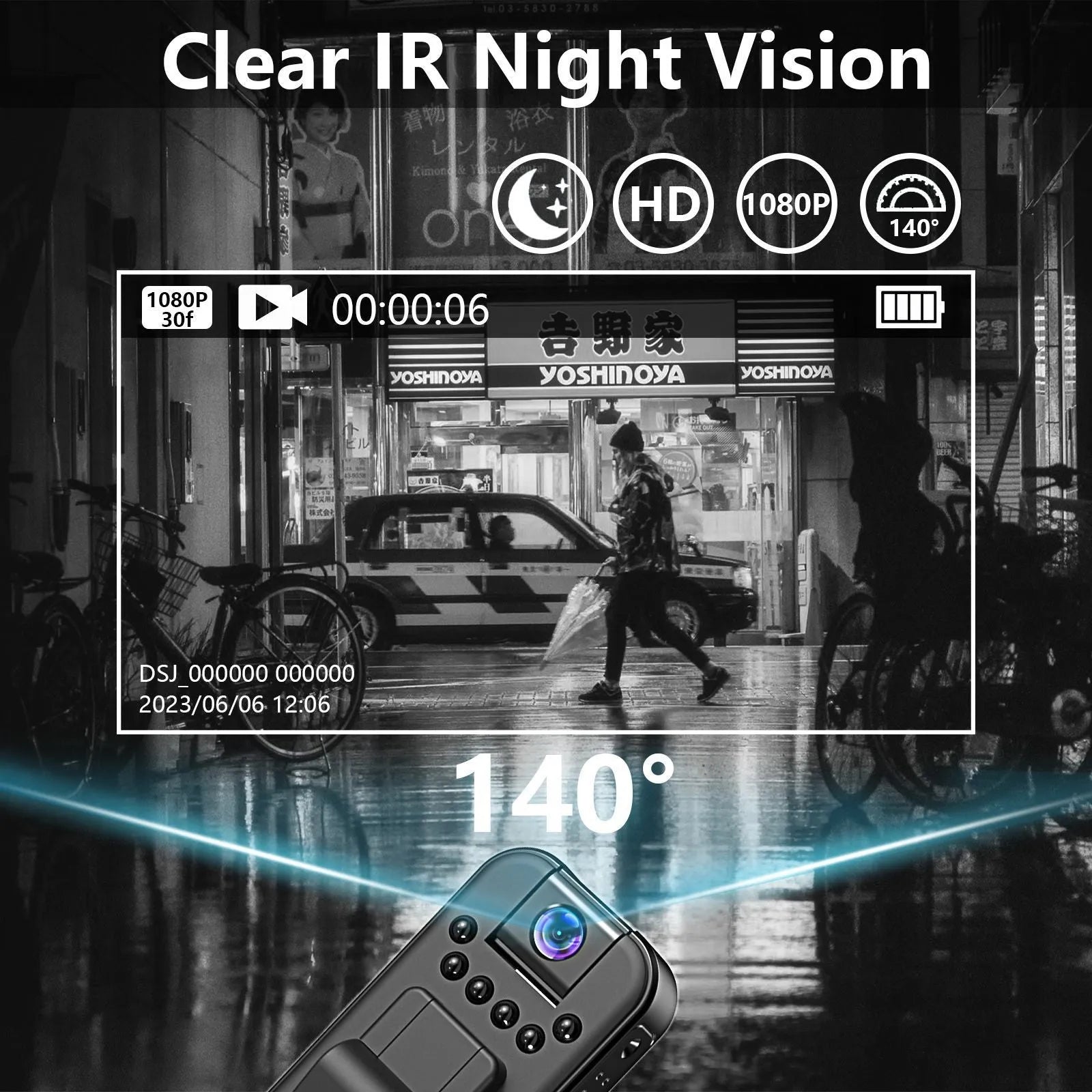 L7 Wi-Fi home security recorder with HD recording and infrared night vision capability