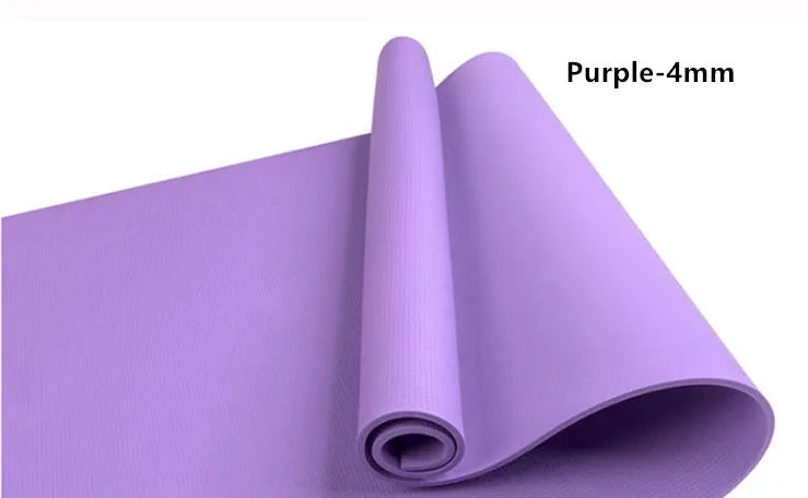 EVA yoga mat in blue showing textured anti-skid surface with thickness options