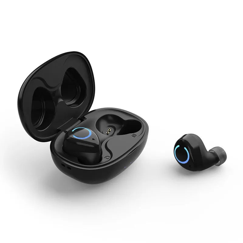 M18 true wireless in-ear stereo headset in black or white colour with compact packaging.