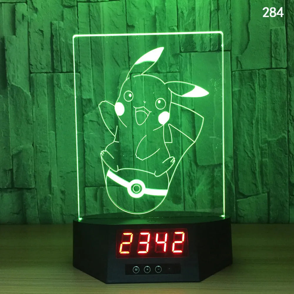 Glowing blue dolphin 3D LED table lamp with remote control on a wooden surface.