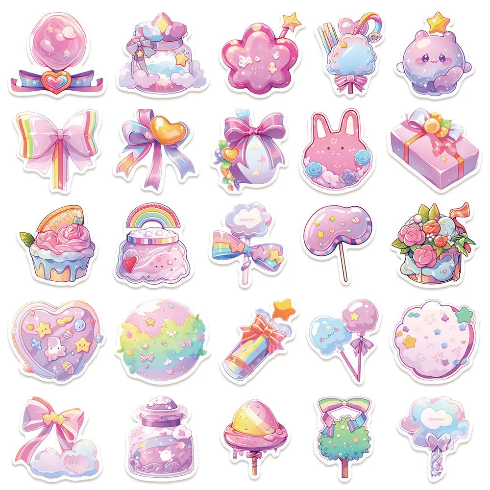 Fresh candy design waterproof decorative stickers measuring 4-7cm for journal and hand account decoration