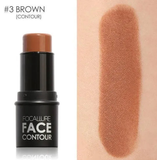 Cream contour and highlighter makeup stick for facial sculpting in shades A, B, C, D