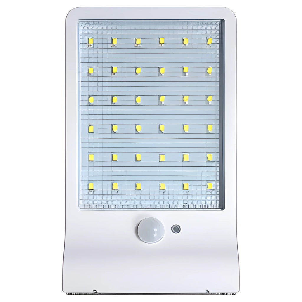 Black and white solar garden light with IP65 waterproof rating for outdoor courtyard and balcony use