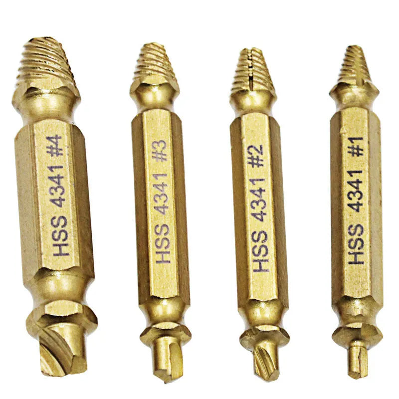 4341 high-speed steel screw extractor set of 5 tools for removing stripped and rusted screws