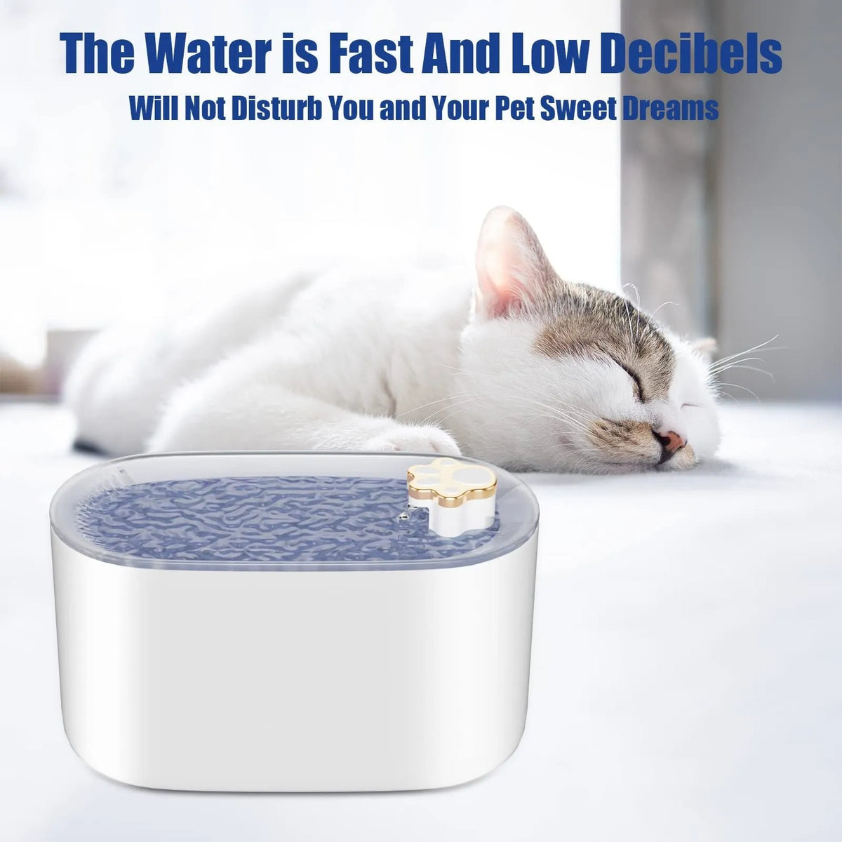 3L automatic pet water fountain with LED light, quiet pump, and triple filter system for cats and dogs