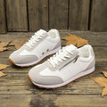 Women's flat-heeled shoes in champagne colour with artificial PU upper and rubber sole.