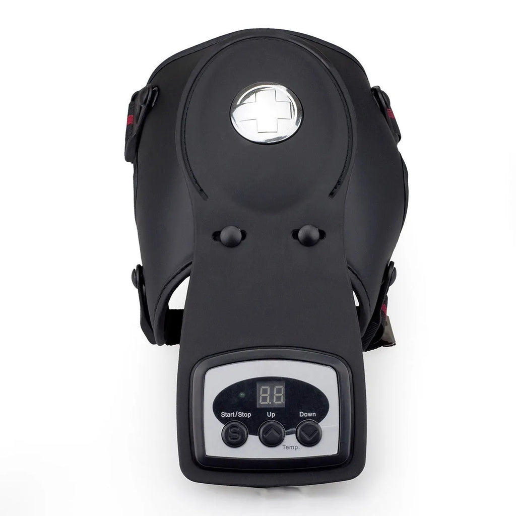 Infrared knee and shoulder massager with adjustable temperature control and application pads