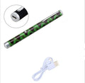 Green laser pointer pen in black, camouflage and white colours with aluminium construction