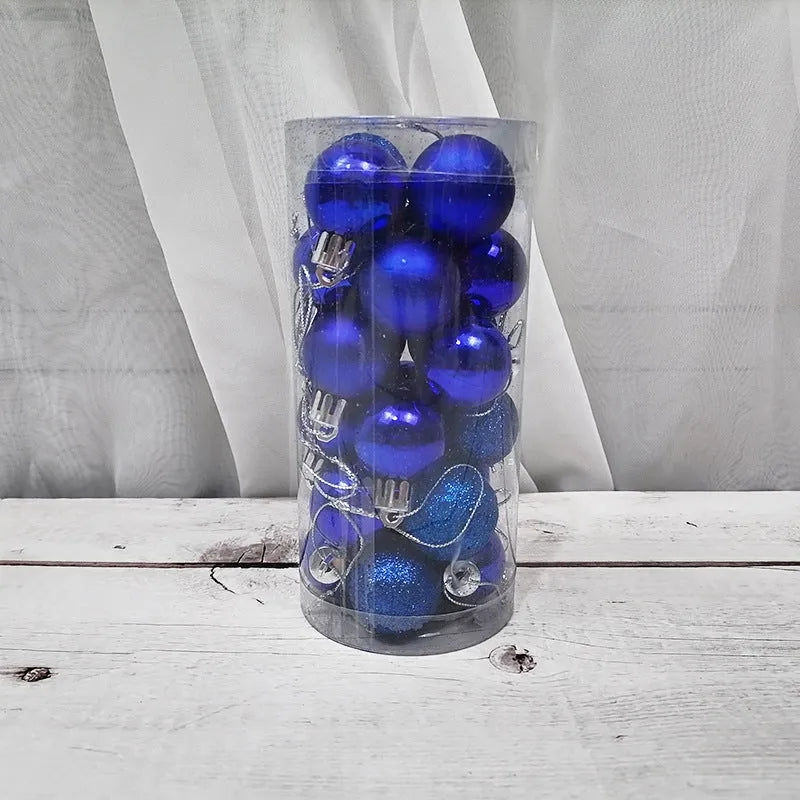 3cm shiny matte Christmas decoration balls in assorted colours showing electroplated finish