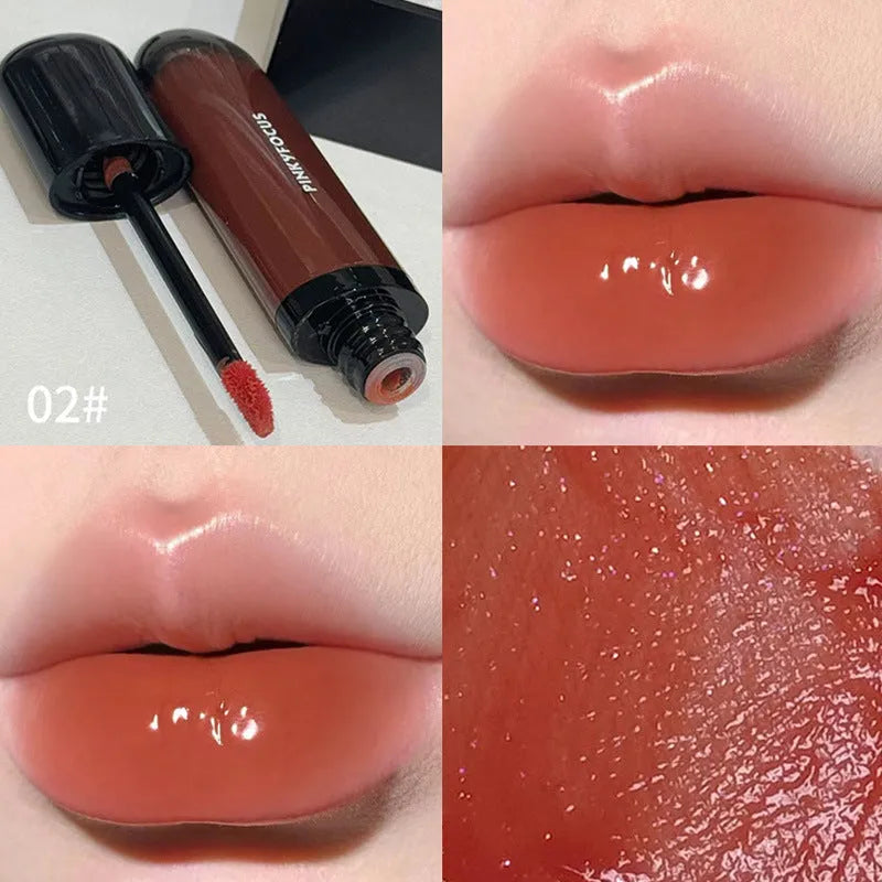 Black Citrus Mirror Lip Lacquer in six shades including tomato, orange brown and rose