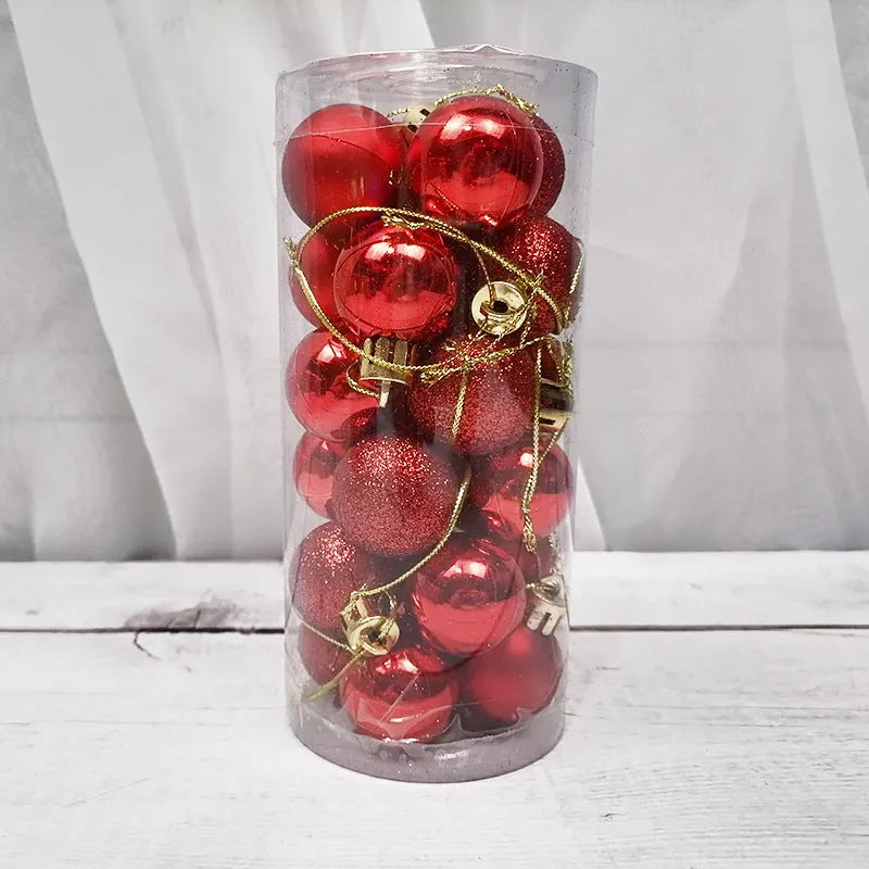 3cm shiny matte Christmas decoration balls in assorted colours showing electroplated finish